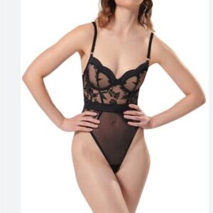 Bluebella black thong bodysuit with underwire 34C shapewear